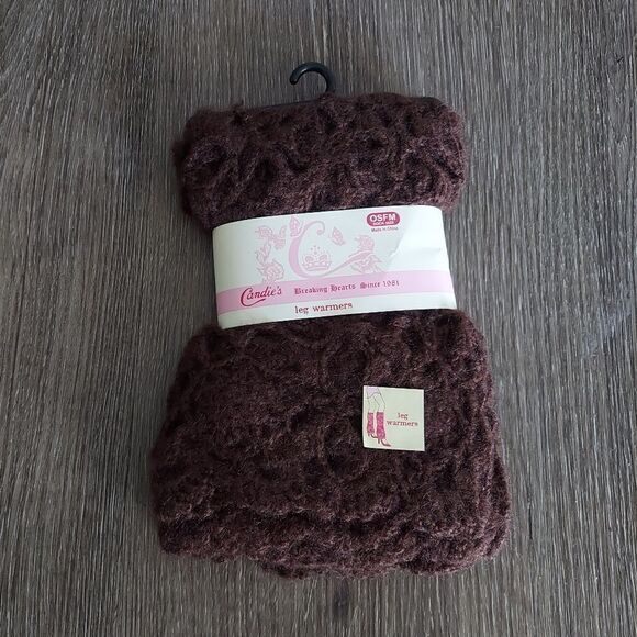 Candie's Brown Crochet Leg Warmers - Picture 1 of 3